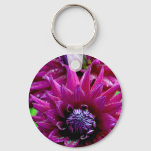 Porte-clés Deux dahlias violettes fleurs en fleurs