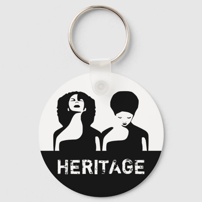 Porte-clés Deux femmes noires abstraites Patrimoine naturel d (Recto)