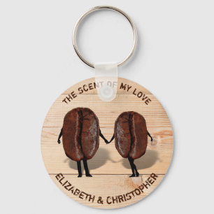 Porte-clés Deux Funny Roasted Coffee Beans As Boy and Girl