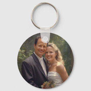 Porte-clés Deux images personnalisées en aluminium double fac