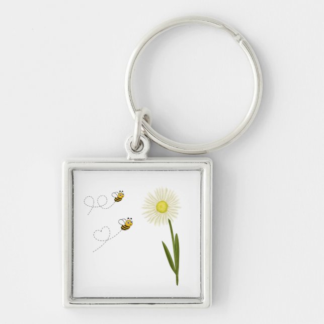 Porte-clés Deux petites abeilles mignonnes (Devant)