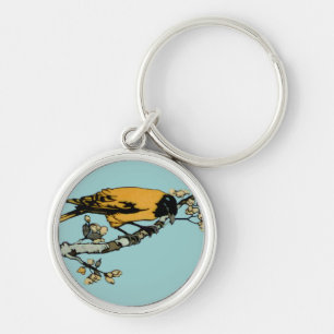 Porte-clés Développement de l'illustration d'oiseaux Vintages