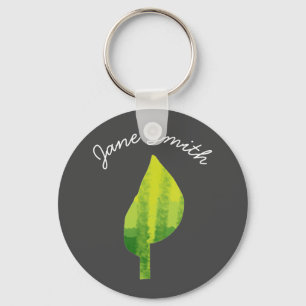 Porte-clés Devenez écolo éco-feuille de la nature