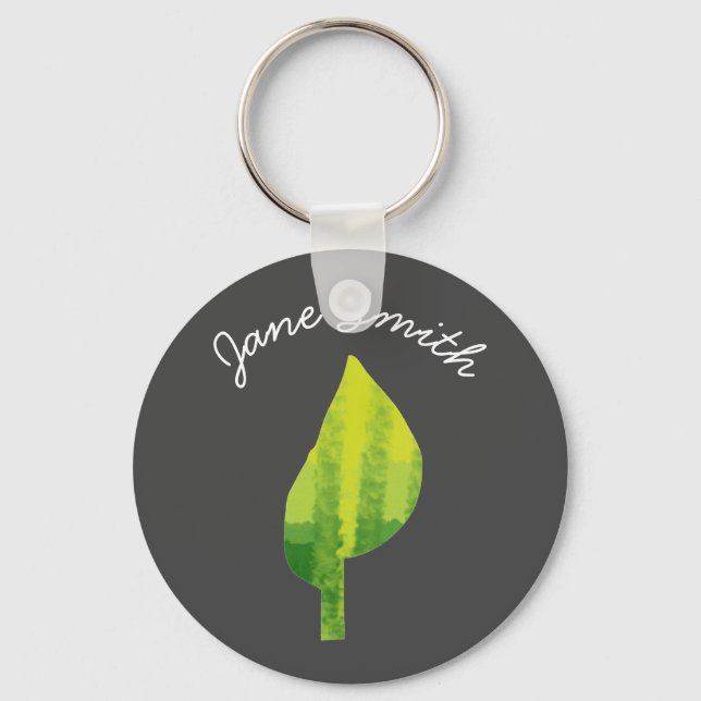 Porte-clés Devenez écolo éco-feuille de la nature (Recto)