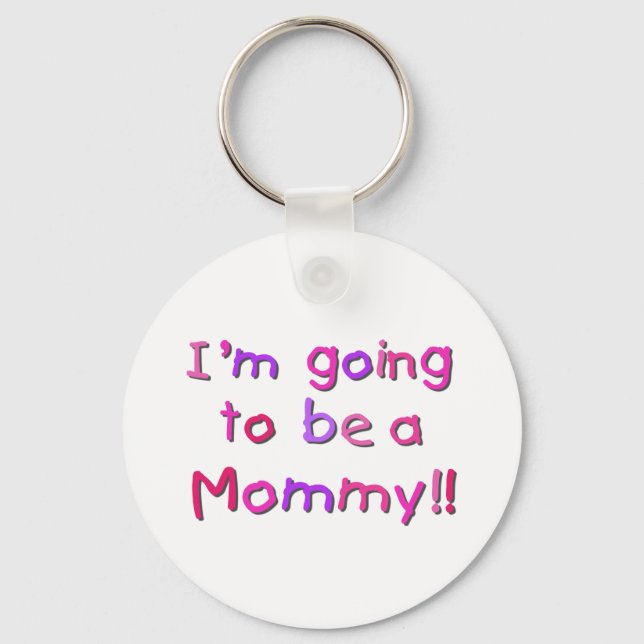 Porte-clés Devenir maman - rose et violet (Recto)