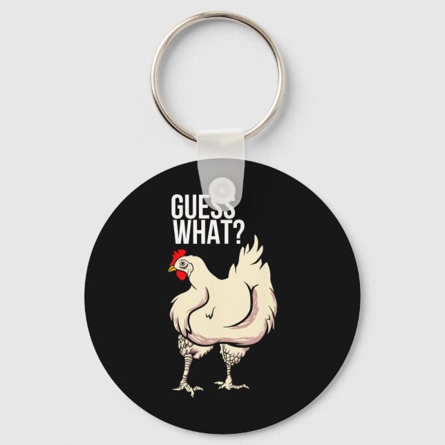 Porte-clés Devine quoi - Fesse de poulet  (Recto)