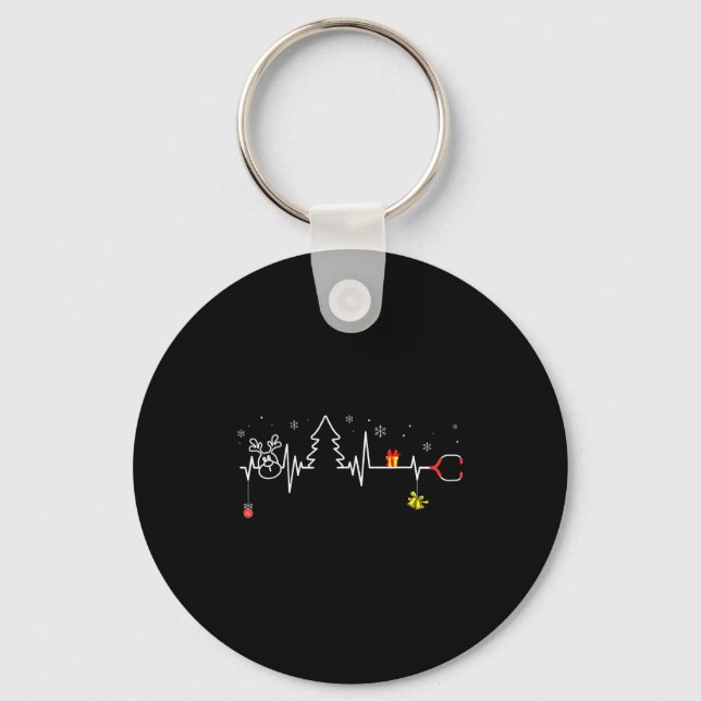 Porte-clés Devoxtee Christmas Tree Heartbeat Funny Christmas  (Recto)
