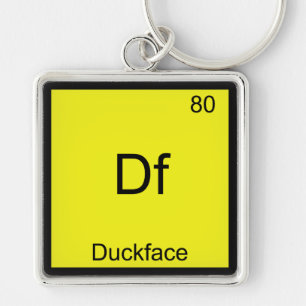 Porte-clés Df - Symbole d'élément de canard visage Mème Drôle