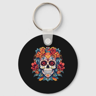 Porte-clés Dia De Los Muertos Crâne de Sucre La Catrina