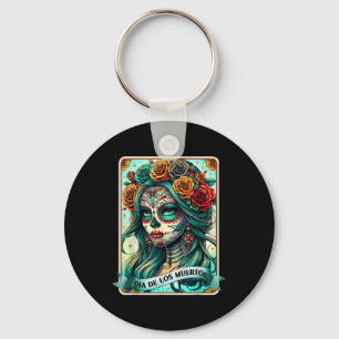 Porte-clés Dia De Los Muertos Rose Flower Woman Day Du De De