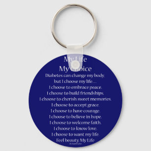 Porte-clés Diabetes Awareness Support Poem Charm Keychains