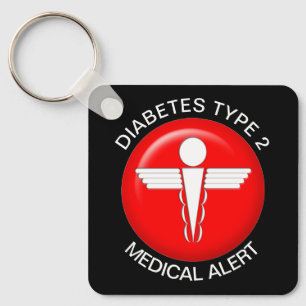 Porte-clés Diabetes Type 2 medical alert