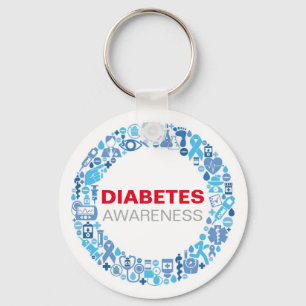Porte-clés diabétiques Awareness blue circle with
