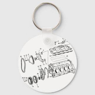 Porte-clés Diagramme moteur 454ci