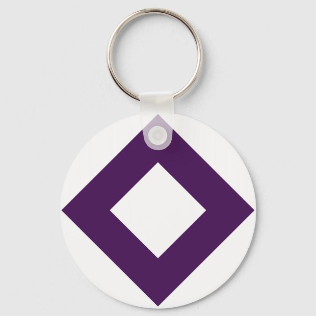 Porte-clés Diamant blanc, Bordure pourpre gras (Recto)