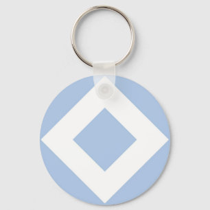 Porte-clés Diamant bleu-clair, frontière blanche audacieuse