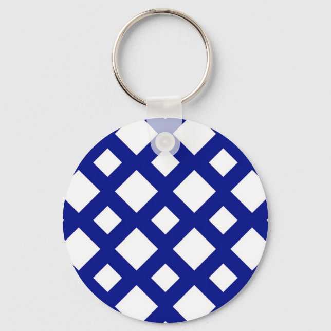 Porte-clés Diamants blancs sur marine (Recto)