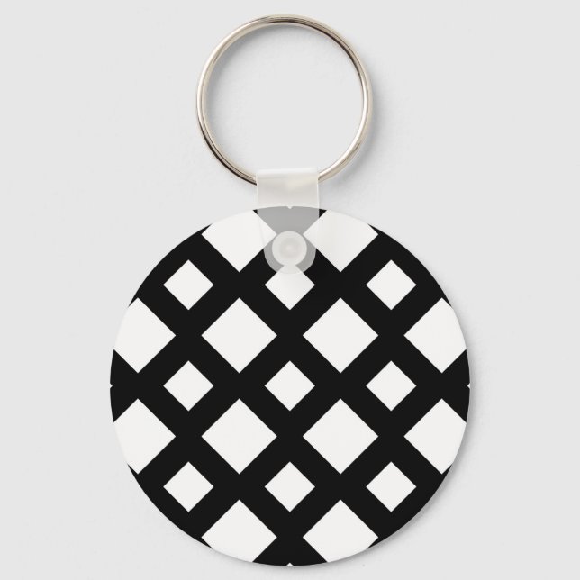 Porte-clés Diamants blancs sur noir (Recto)