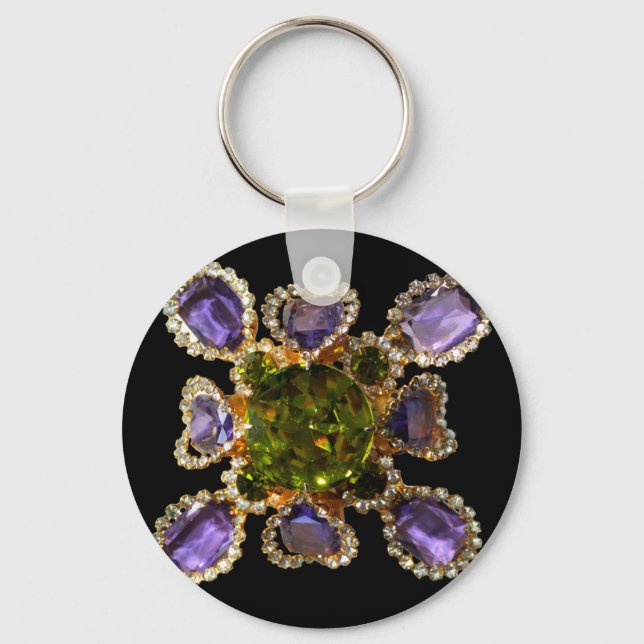 Porte-clés Diamants d'améthyste violet Emeralds bijoux (Recto)