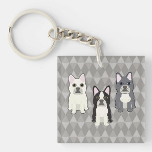 Porte-clés Diamants Gris Frenchies