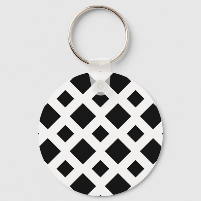 Porte-clés Diamants noirs en blanc (Recto)