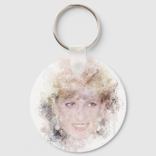 Porte-clés Diana La princesse du peuple Portrait aquarelle