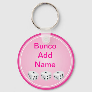 Porte-clés dice with pink circle customizable