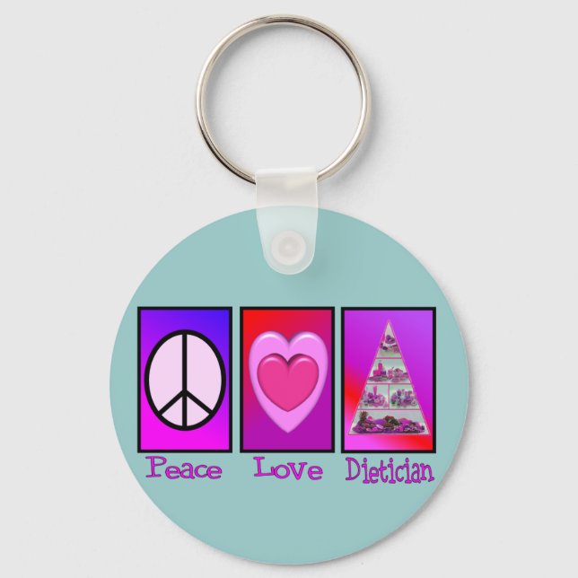 Porte-clés Diéticienne Peace Love (Recto)