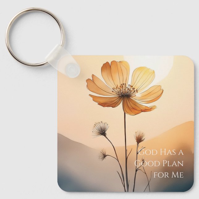 Porte-clés Dieu a un bon plan pour moi Porte - clé (Recto)