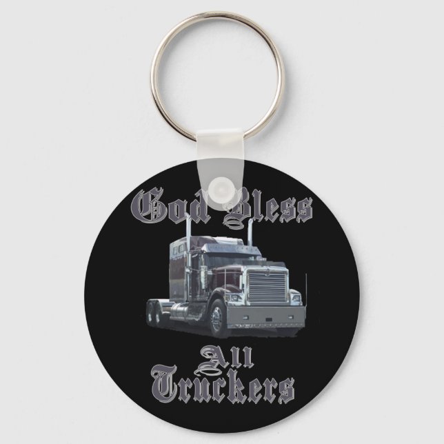 Porte-clés Dieu bénisse tous les camions (Recto)