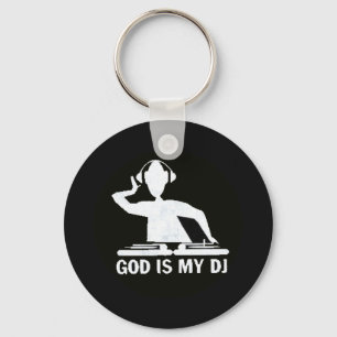 Porte-clés Dieu est le mon DJ