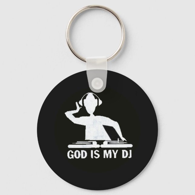 Porte-clés Dieu est mon DJ (Recto)