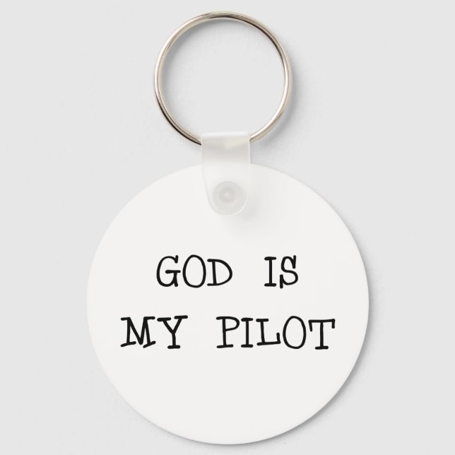 Porte-clés Dieu est mon pilote (Recto)