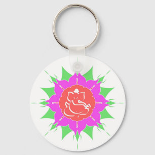 Porte-clés Dieu Ganesha et fleur - Porte - clé