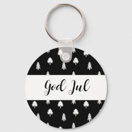 Porte-clés Dieu Jul Noël Cadeau noir scandinave motif