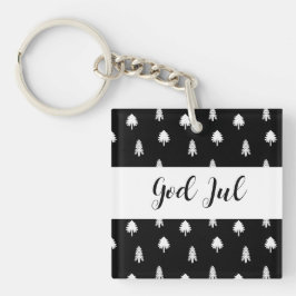 Porte-clés Dieu Jul Noël Cadeau noir scandinave motif