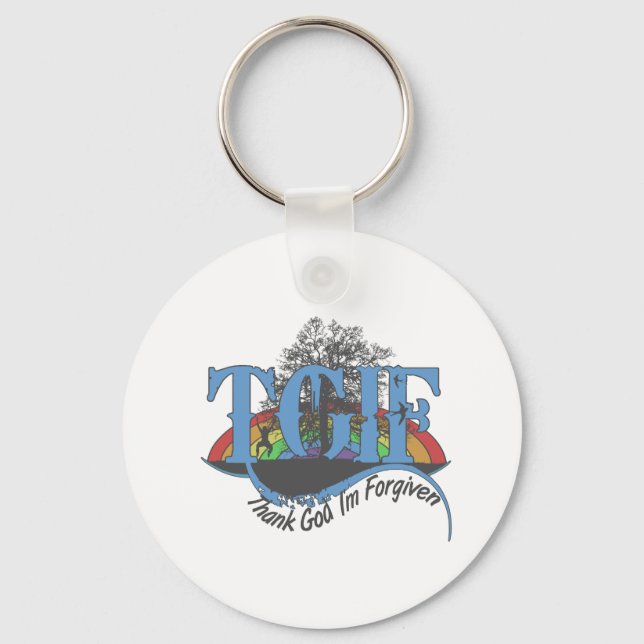 Porte-clés Dieu merci, je suis pardonné au TGIF (Recto)
