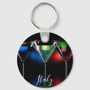 Porte-clés Différents cocktails dans des lunettes à martini é