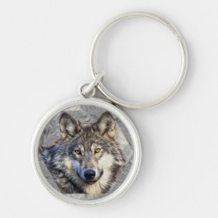 Porte-clés Dignité de loup gris
