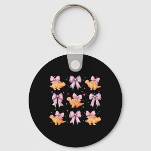 Porte-clés Dino Chicken Nugget Dinosaure Nug Fille Rose Coque