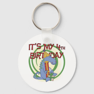 Porte-clés Dinosaur 4e anniversaire T-shirts et cadeaux