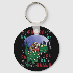 Porte-clés Dinosaur Christmas Santa Claus
