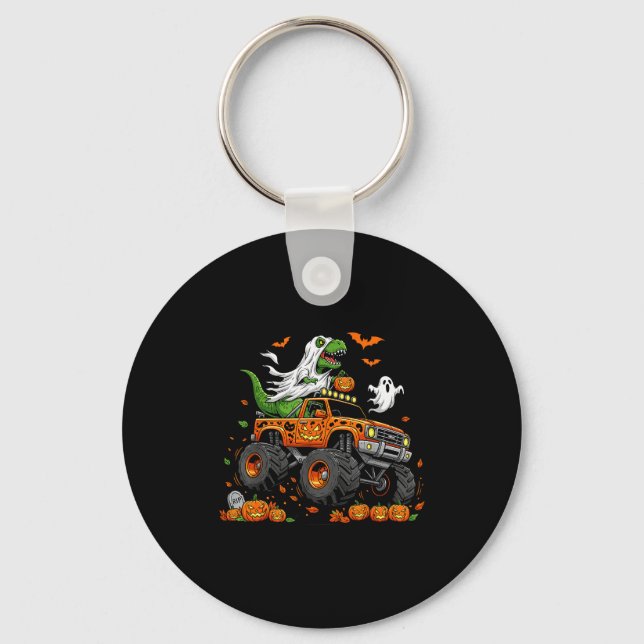 Porte-clés Dinosaur T-rex Riding Monster Truck Halloween Men  (Recto)
