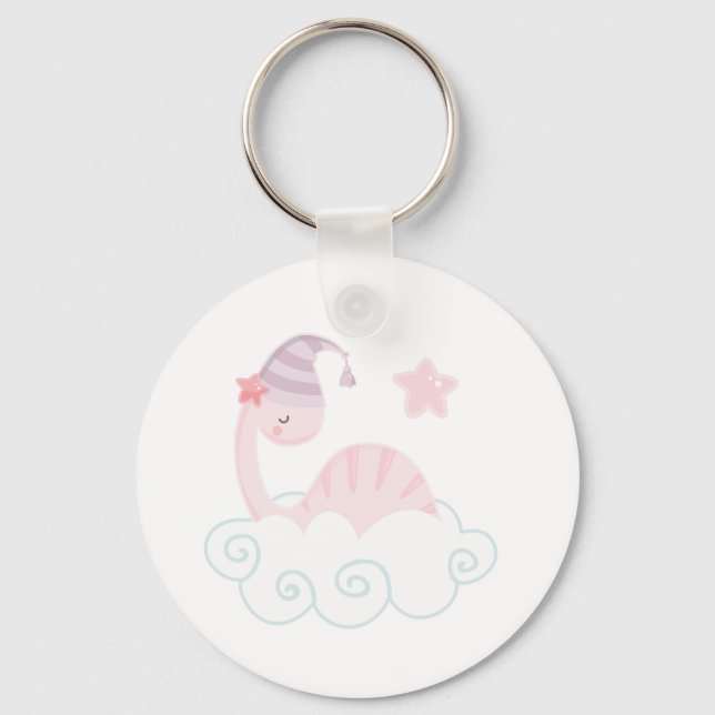 Porte-clés Dinosaure Rose (Recto)