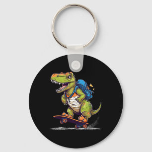 Porte-clés Dinosaure T Rex Skateboard Cool Dinosaure Skateur 