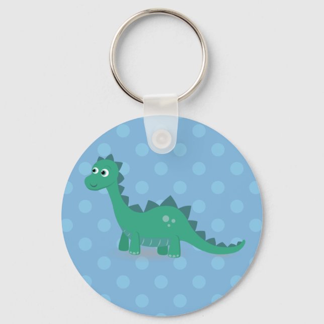 Porte-clés Dinosaure vert mignon animal de dessin animé (Recto)