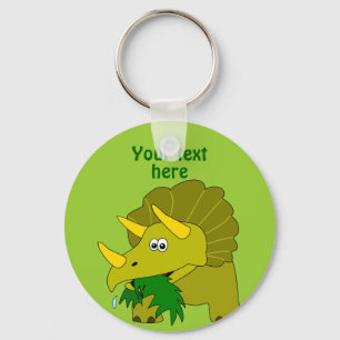 Porte-clés Dinosaure vert mignon de bande dessinée de