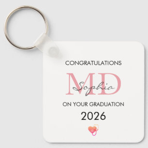 Porte-clés Diplômé Médecin Personnalisé Nom Promotion 2026