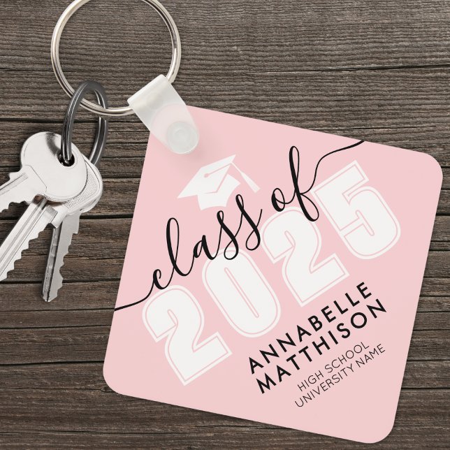 Porte-clés Diplômé rose (Graduate Pink Graduation keychain)