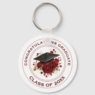 Porte-clés Diplôme & Roses Rouges Promotion 20XX